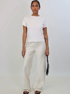 NWT April Satin Pant in Ivory by April Seven | M Tall
